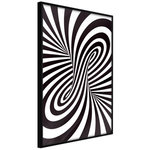 Paris Prix Affiche Murale Encadrée  Black and White Swirl. Coloris disponibles : Jaune, Noir