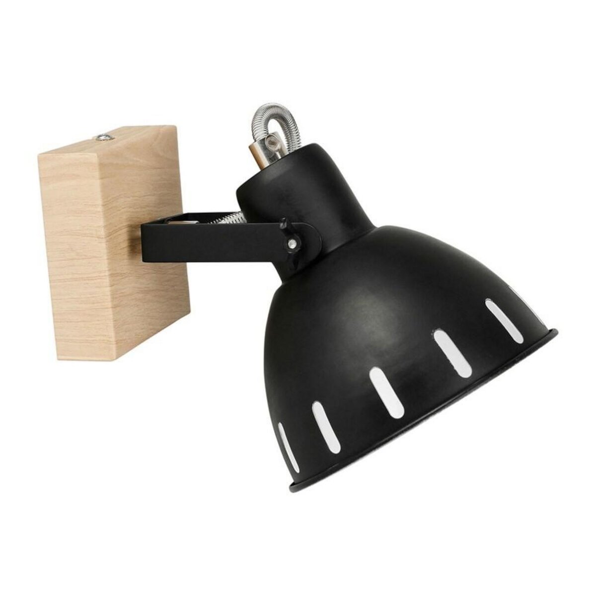 OSTARIA Spot patère orientable 1 abat-jour métal noir