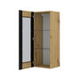 Voir la diapositive 2 : BEST MOBILIER Pedro - vitrine suspendue - effet bois et noir - 125 cm