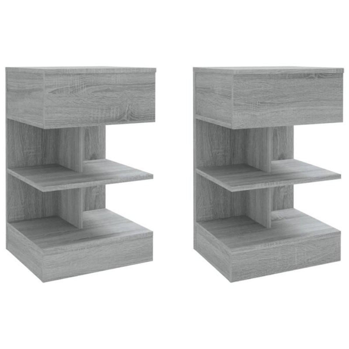 VIDAXL Tables de chevet 2 pcs Sonoma gris 40x35x65cm Bois d ingénierie