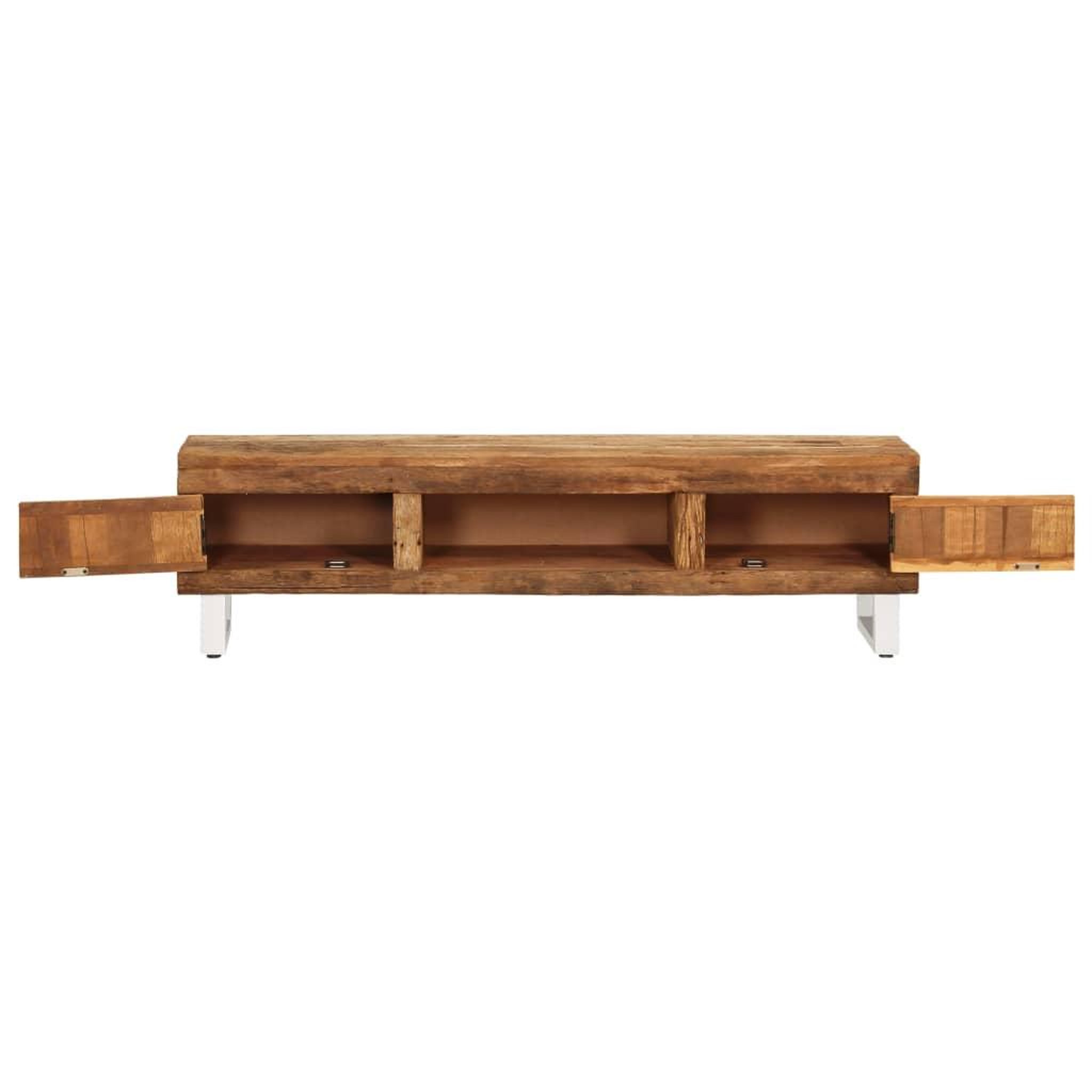 Voir la diapositive 3 : VIDAXL Meuble TV Bois de recuperation massif 140x30x40 cm