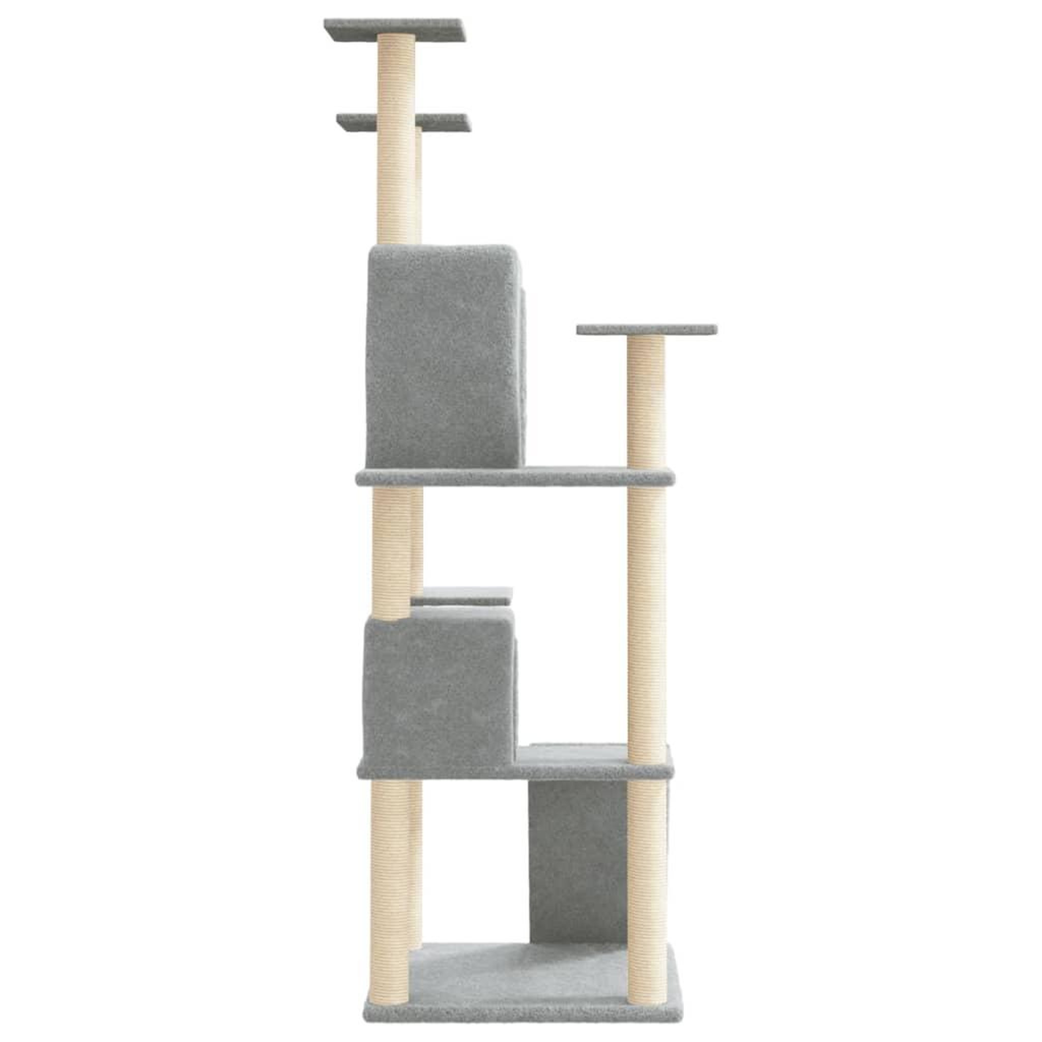 Voir la diapositive 4 : VIDAXL Arbre a chat avec griffoirs en sisal Gris clair 153 cm