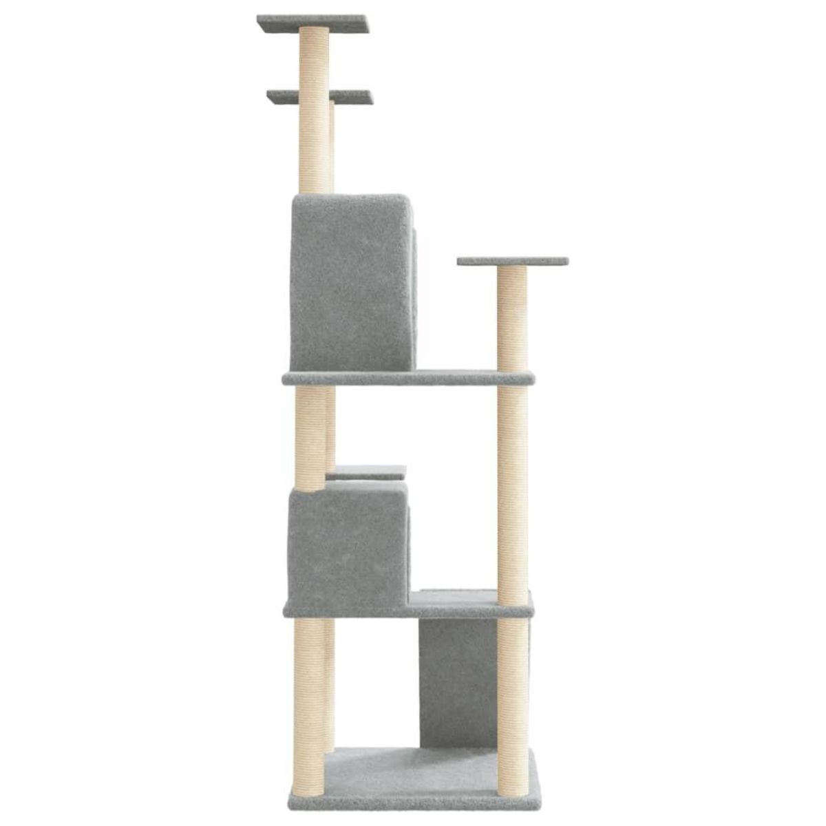VIDAXL Arbre a chat avec griffoirs en sisal Gris clair 153 cm