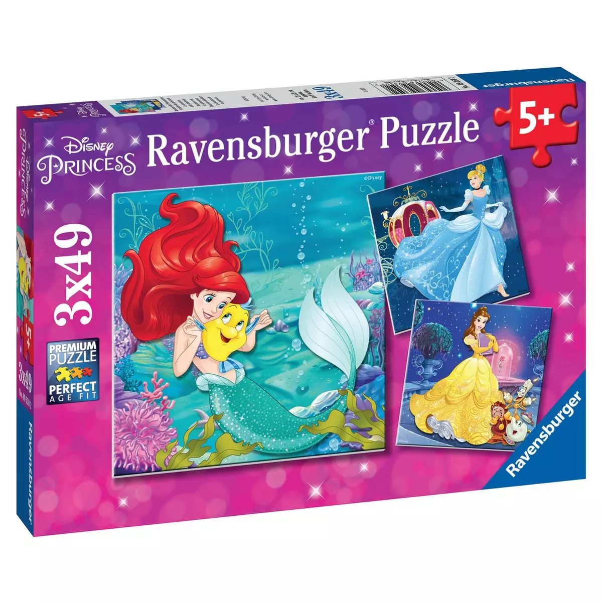 RAVENSBURGER Puzzle 3x49 pièces - Aventure des princesses / Princesses Disney