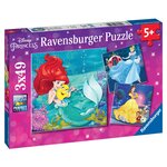 RAVENSBURGER Puzzle 3x49 pièces - Aventure des princesses / Princesses Disney