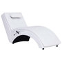 Voir la diapositive 2 : VIDAXL Chaise longue de massage avec oreiller Blanc Similicuir