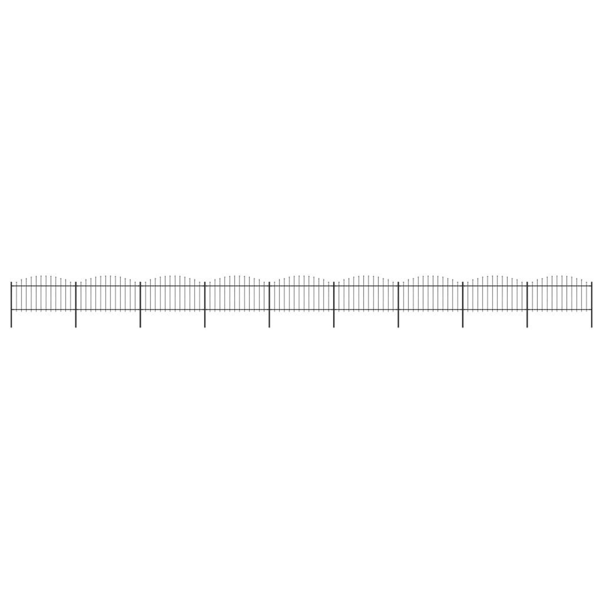 VIDAXL Cloture de jardin a dessus en lance Acier (1,25-1,5)x15,3m Noir