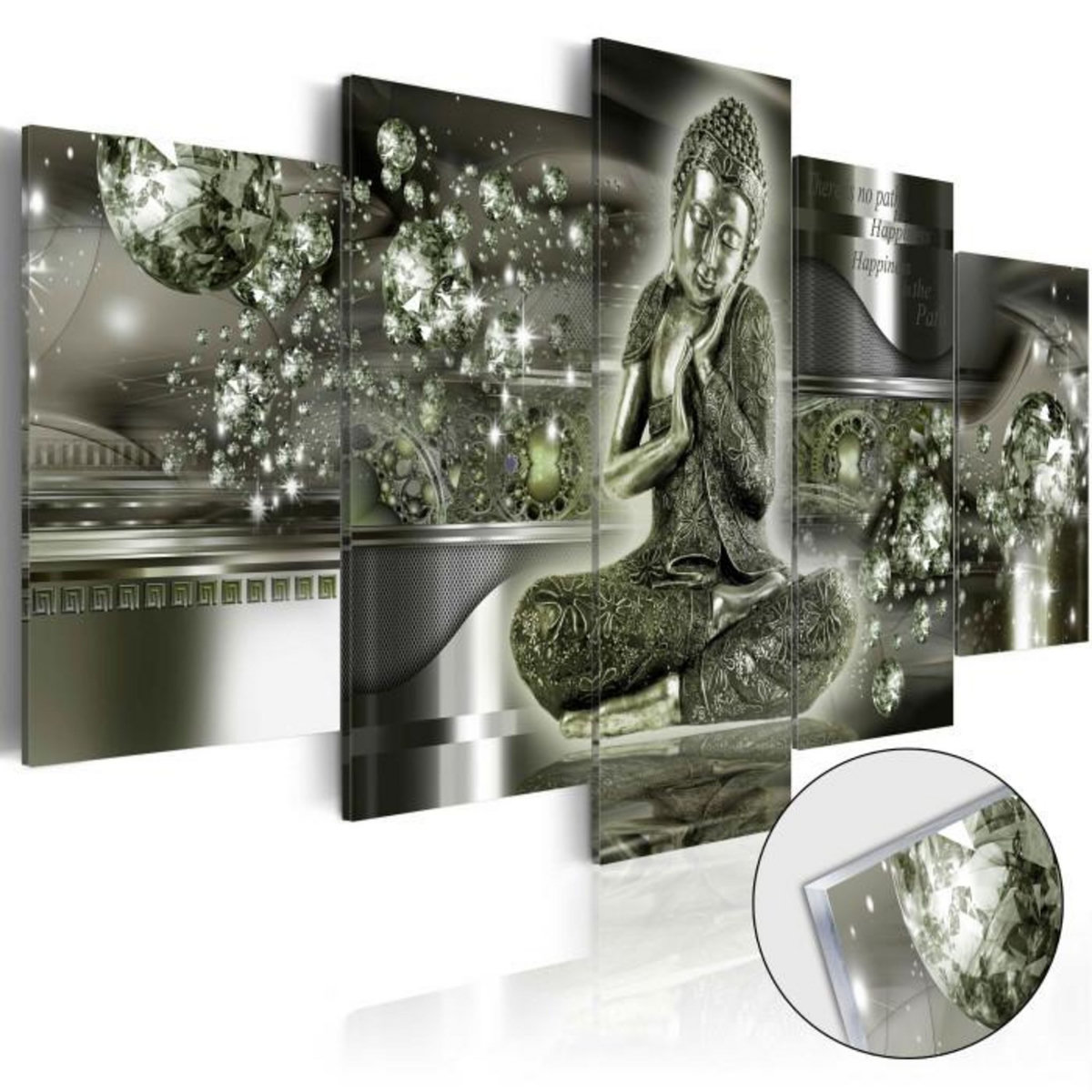 Paris Prix Tableau sur Verre Acrylique  Emerald Buddha