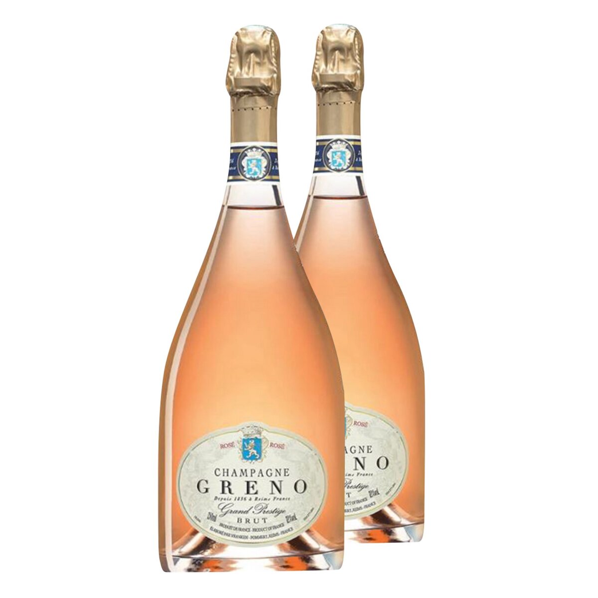 Lot de 2 bouteilles Champagne Rosé Greno 