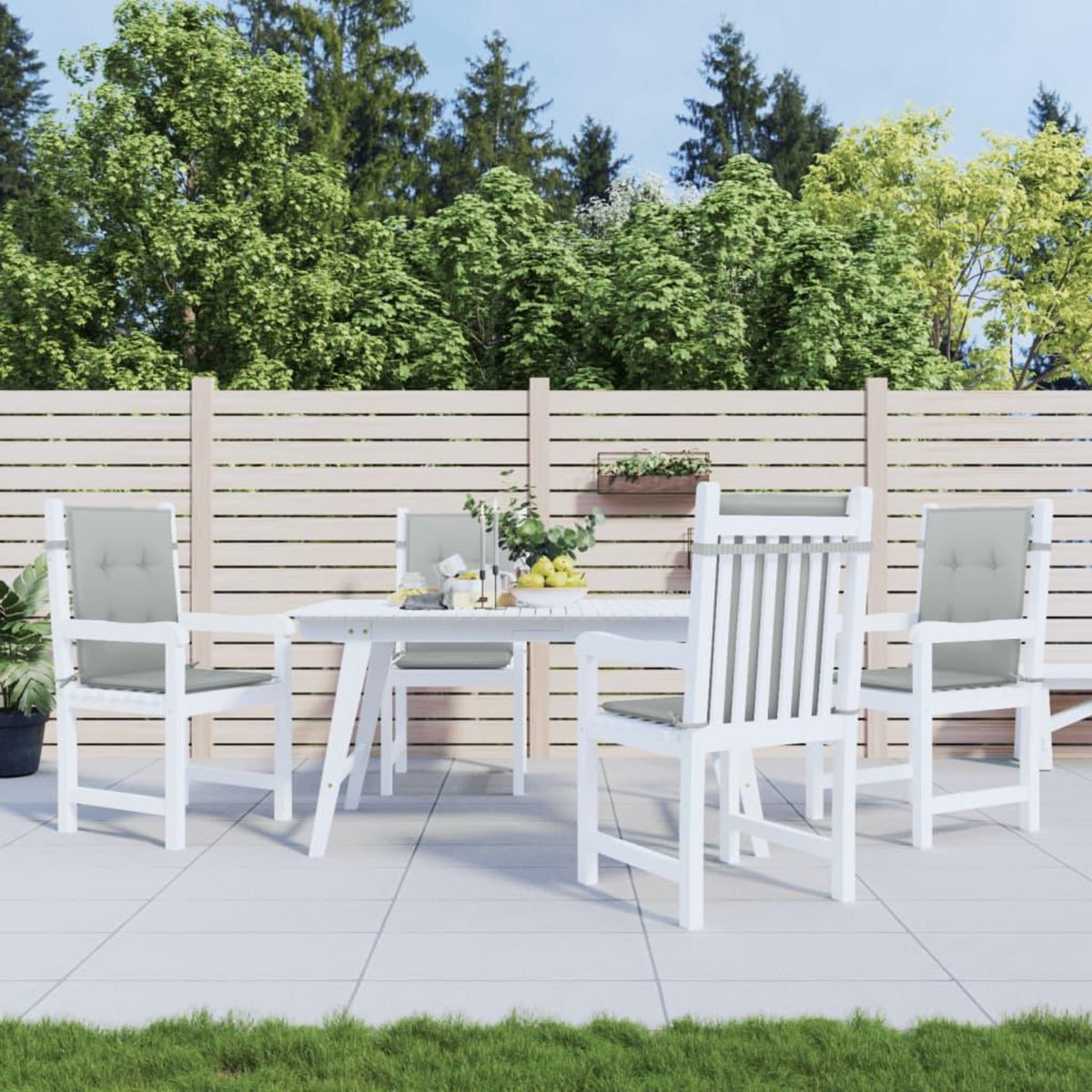 VIDAXL Coussins de chaise a dossier bas lot de 4 gris clair melange