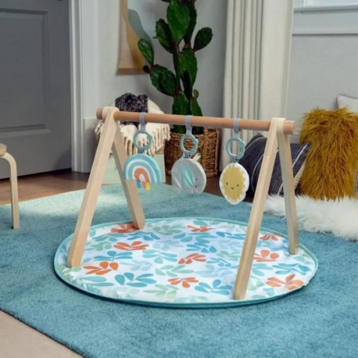 MARKET24 INGENUITY Tapis d'éveil Sun Valley, arche de jeu en bois - 3 jouets amovibles - pliable