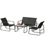 Voir la diapositive 5 : OUTSUNNY Salon de jardin canapé fauteuils table basse gris noir
