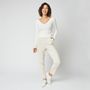 Voir la diapositive 1 : INEXTENSO Pantalon molleton élastiqué blanc femme
