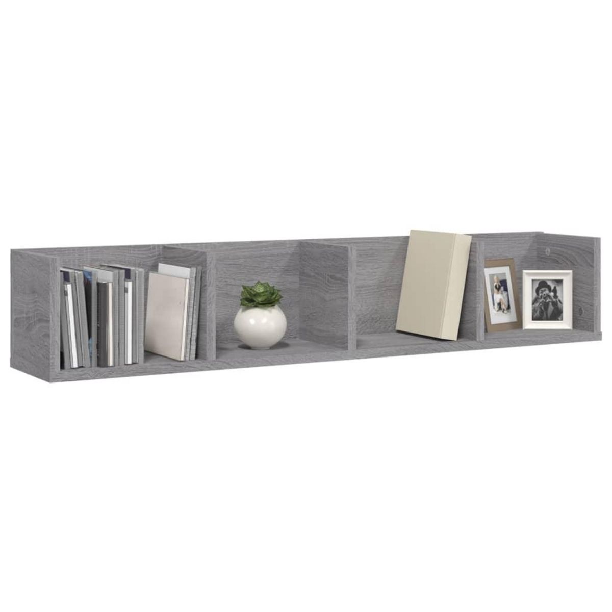 VIDAXL Etagere murale a CD Sonoma gris 100x18x18 cm Bois d'ingenierie