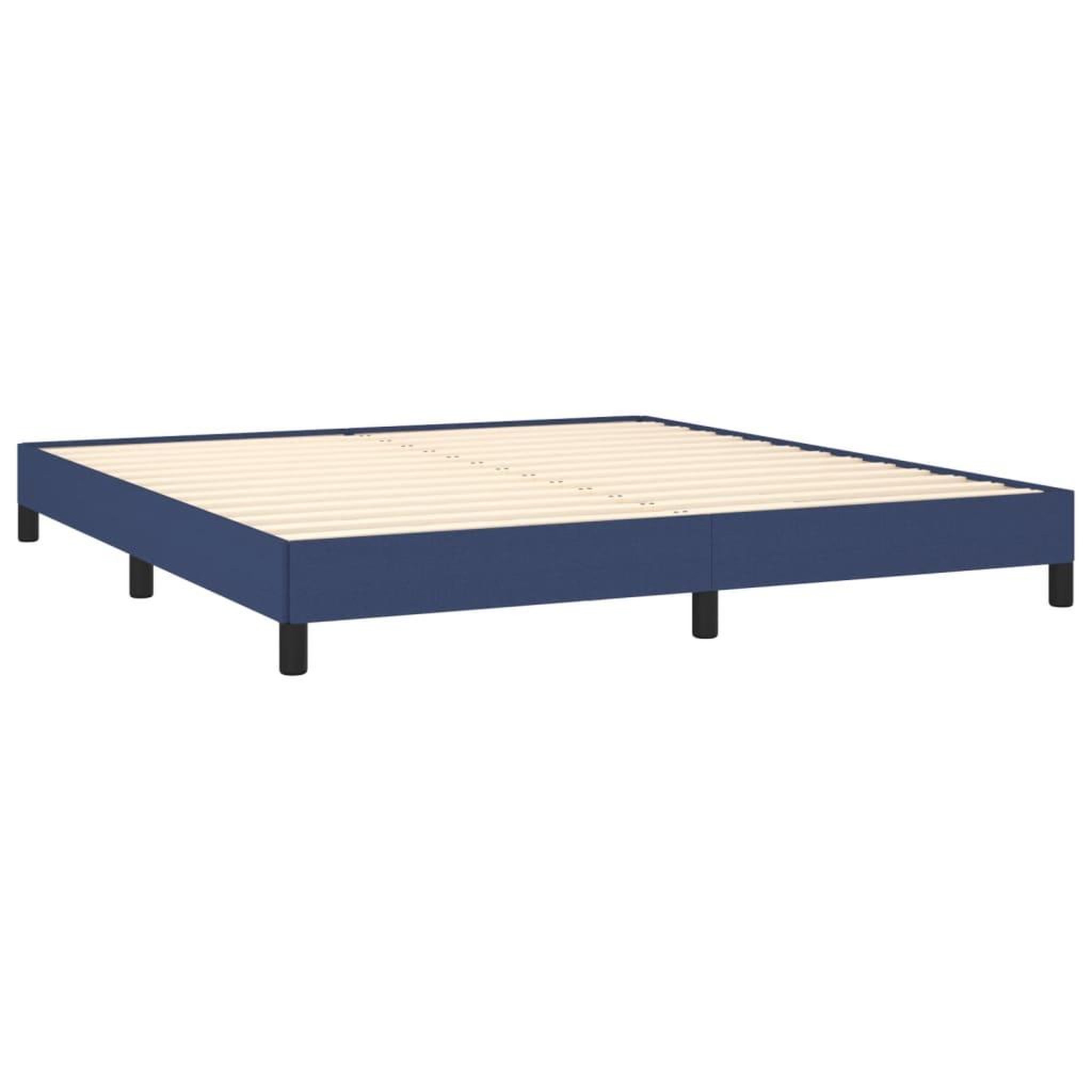 Voir la diapositive 4 : VIDAXL Cadre de lit sans matelas bleu 180x200 cm tissu