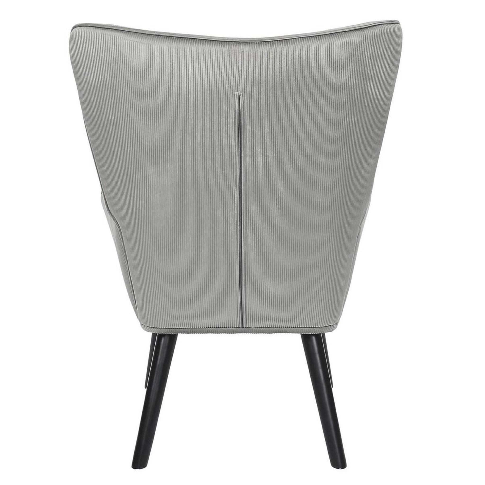 Voir la diapositive 4 : The Home Deco Factory Fauteuil en velours côtelé  giulia  96cm gris