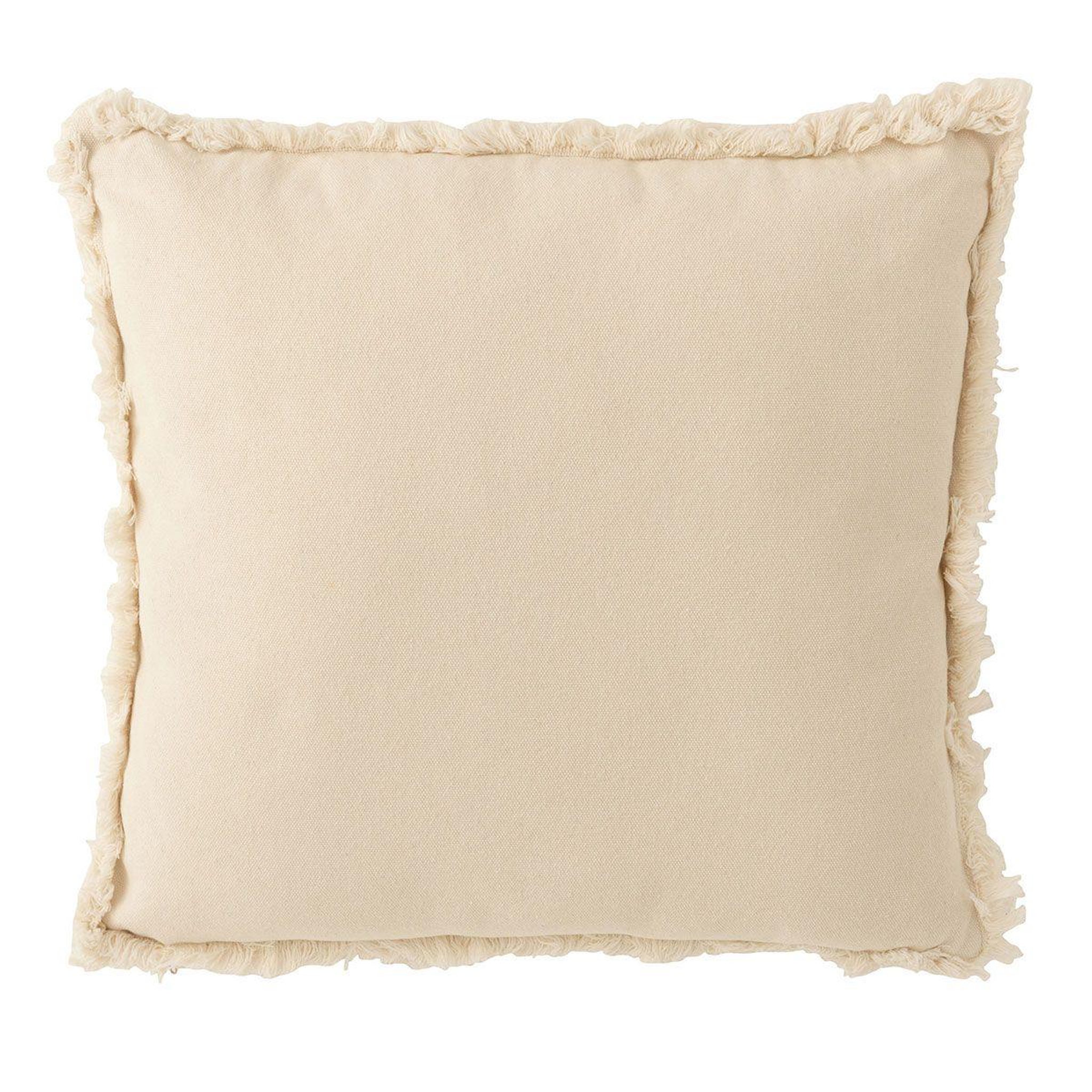 Voir la diapositive 2 : J-LINE Coussin déco  plante  45x45cm naturel