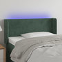 Voir la diapositive 1 : VIDAXL Tete de lit a LED Vert fonce 103x16x78/88 cm Velours