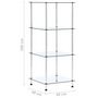 Voir la diapositive 5 : VIDAXL Etagere 4 niveaux Transparent 40x40x100 cm Verre trempe