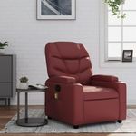 VIDAXL Fauteuil de massage inclinable Rouge bordeaux Similicuir