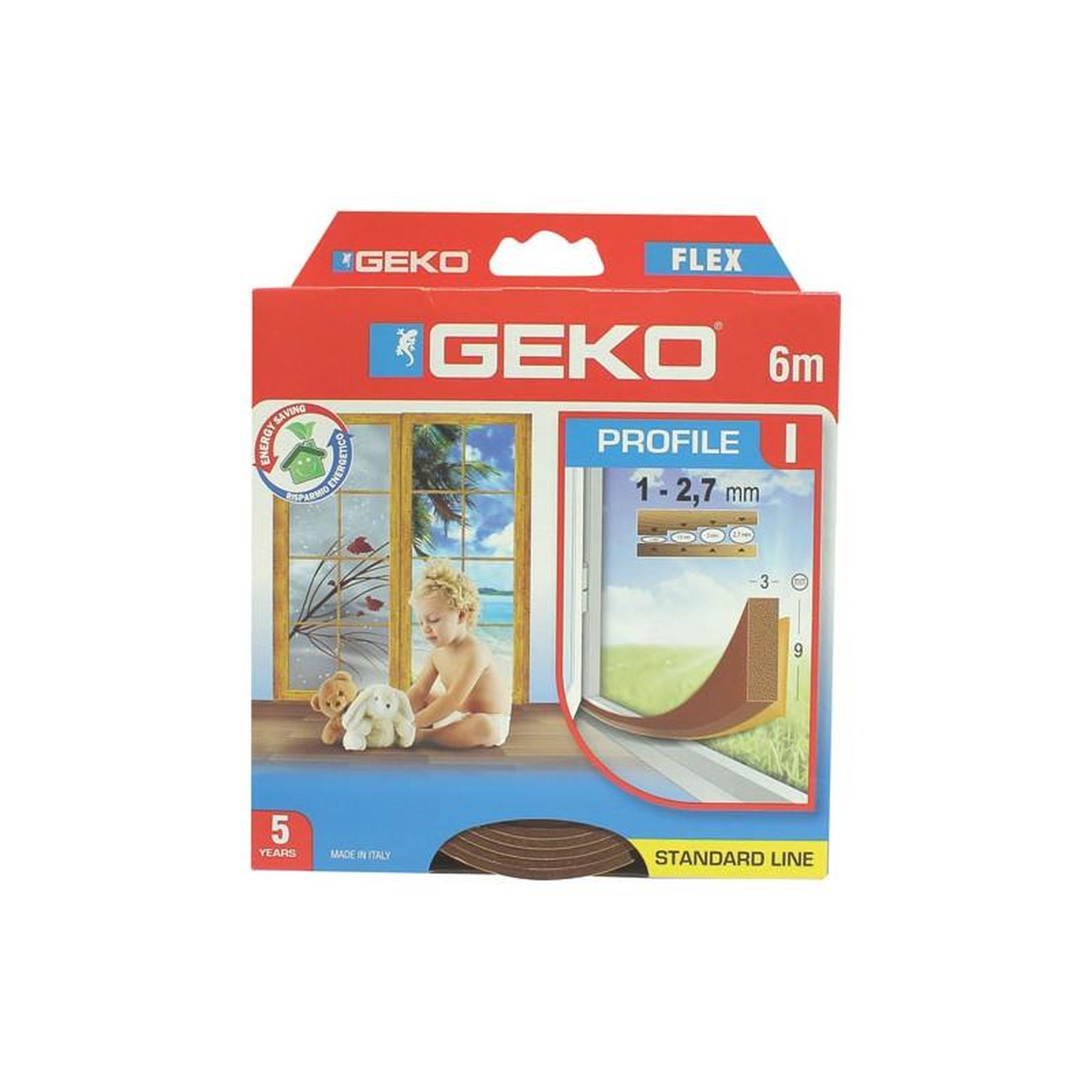 Geko JOINT MOUSSE PVC MARRON 9MMX3MMX6M GEKO - 1200/9