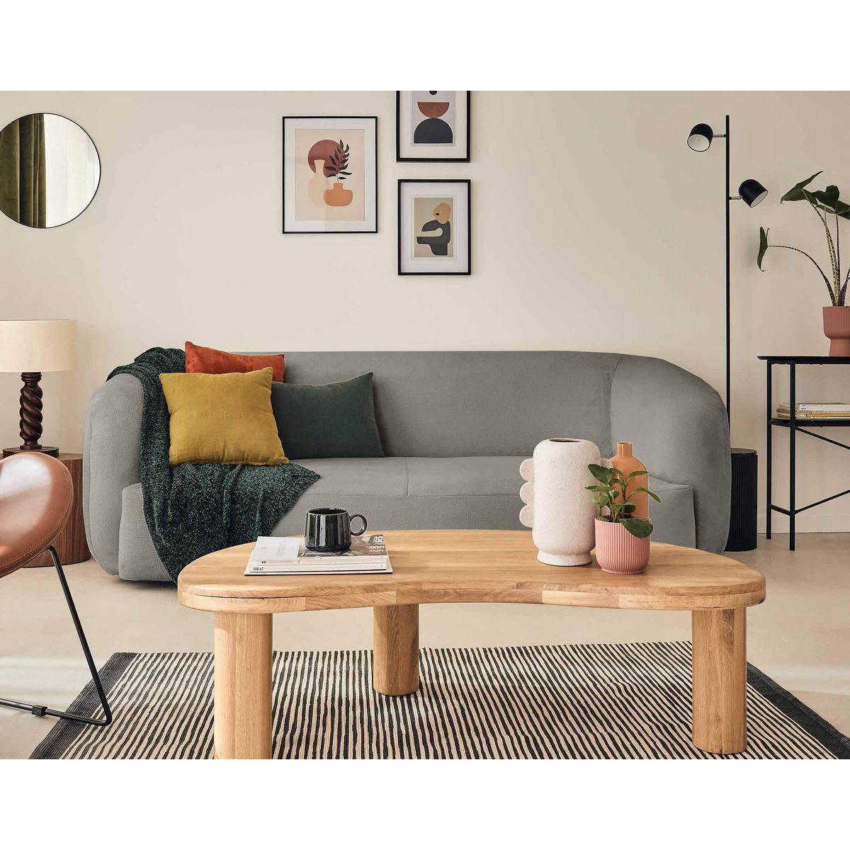 LISA DESIGN Ernee - canapé 3 places - en velours