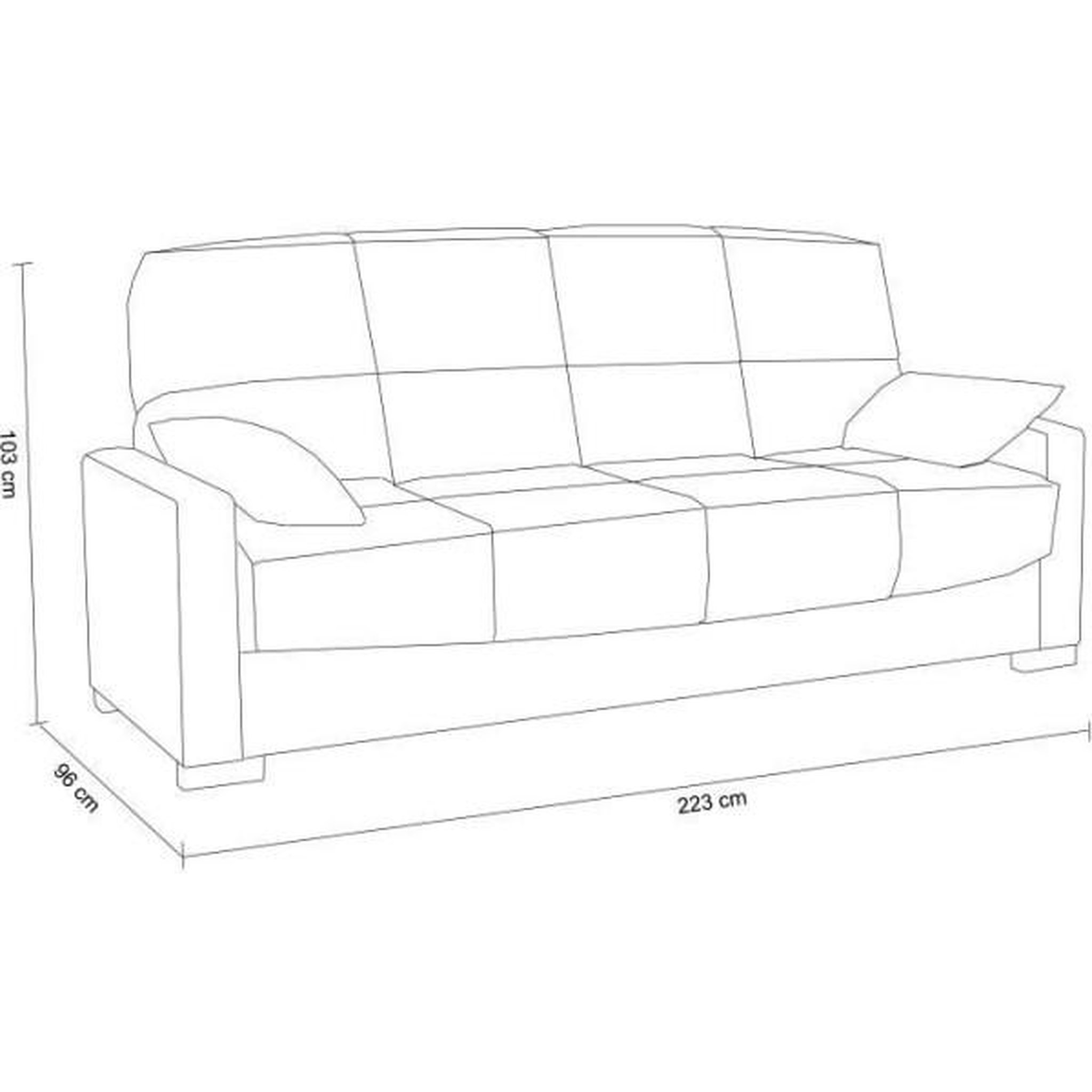 Voir la diapositive 4 : MARKET24 Canapé clic clac 3 places - Gris clair - Matelas 14 cm - 130 x 190 cm - MEGAN