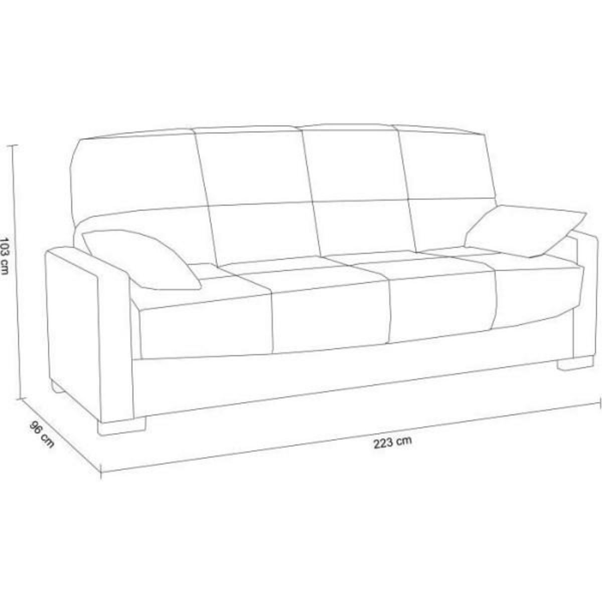 MARKET24 Canapé clic clac 3 places - Gris clair - Matelas 14 cm - 130 x 190 cm - MEGAN