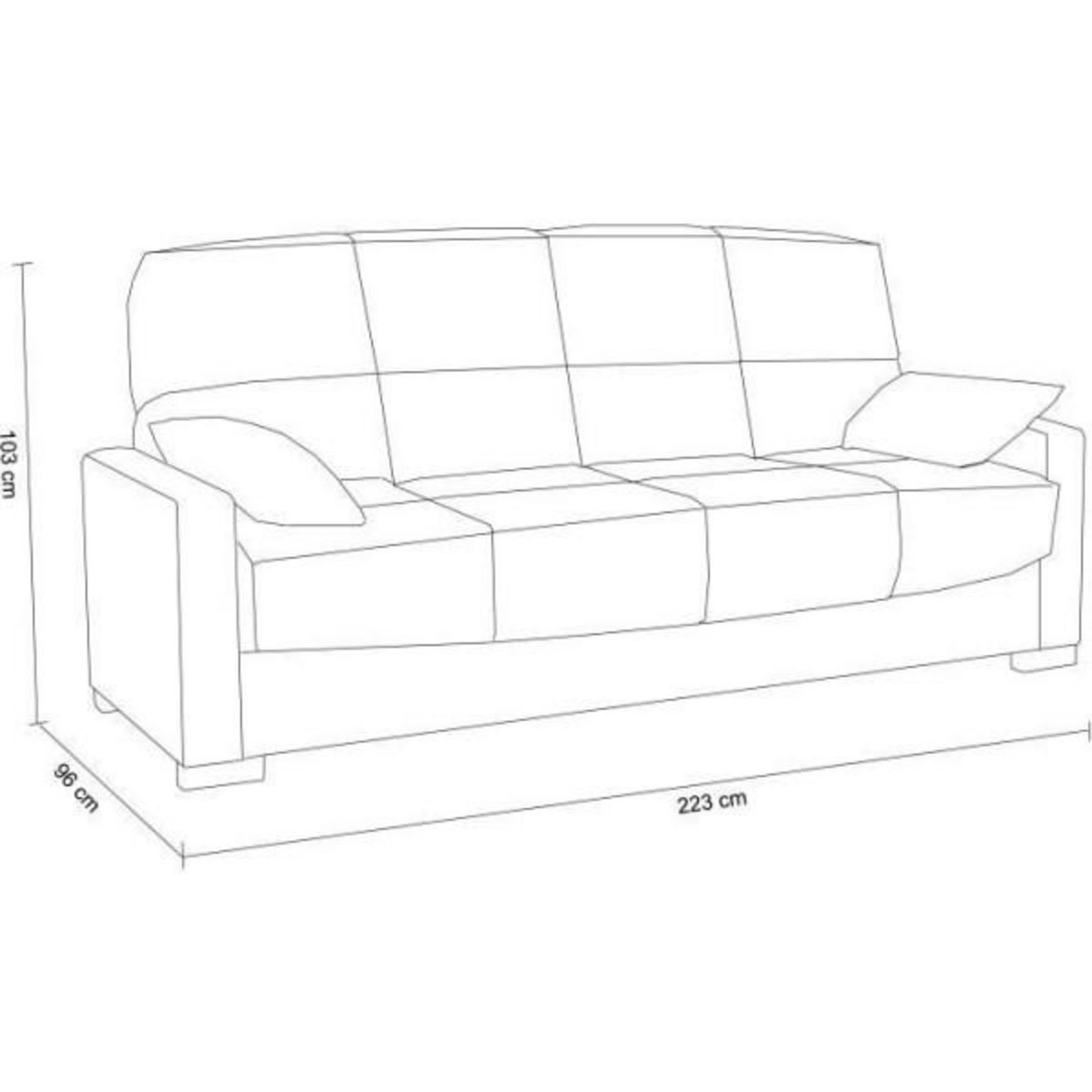 MARKET24 Canapé clic clac 3 places - Gris clair - Matelas 14 cm - 130 x 190 cm - MEGAN
