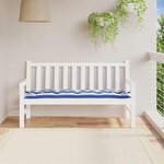 VIDAXL Coussin de banc de jardin rayures bleues et blanches 150x50x7cm