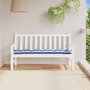 Voir la diapositive 1 : VIDAXL Coussin de banc de jardin rayures bleues et blanches 150x50x7cm