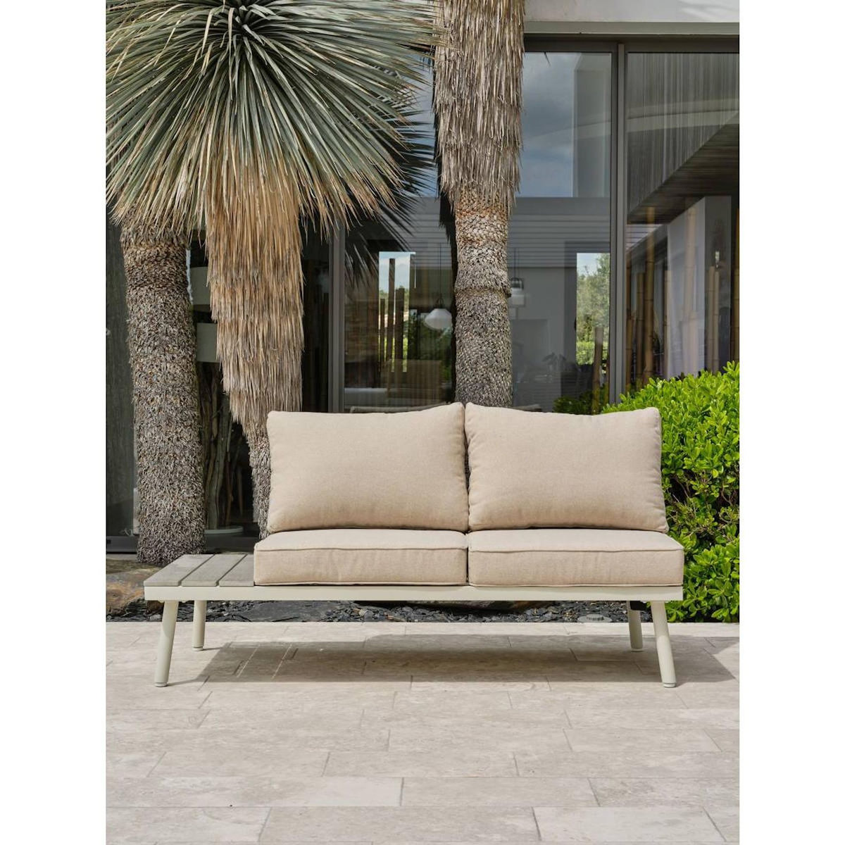 Paris Prix Salon de Jardin d'Angle 6 Places  Osaka  225cm Blanc