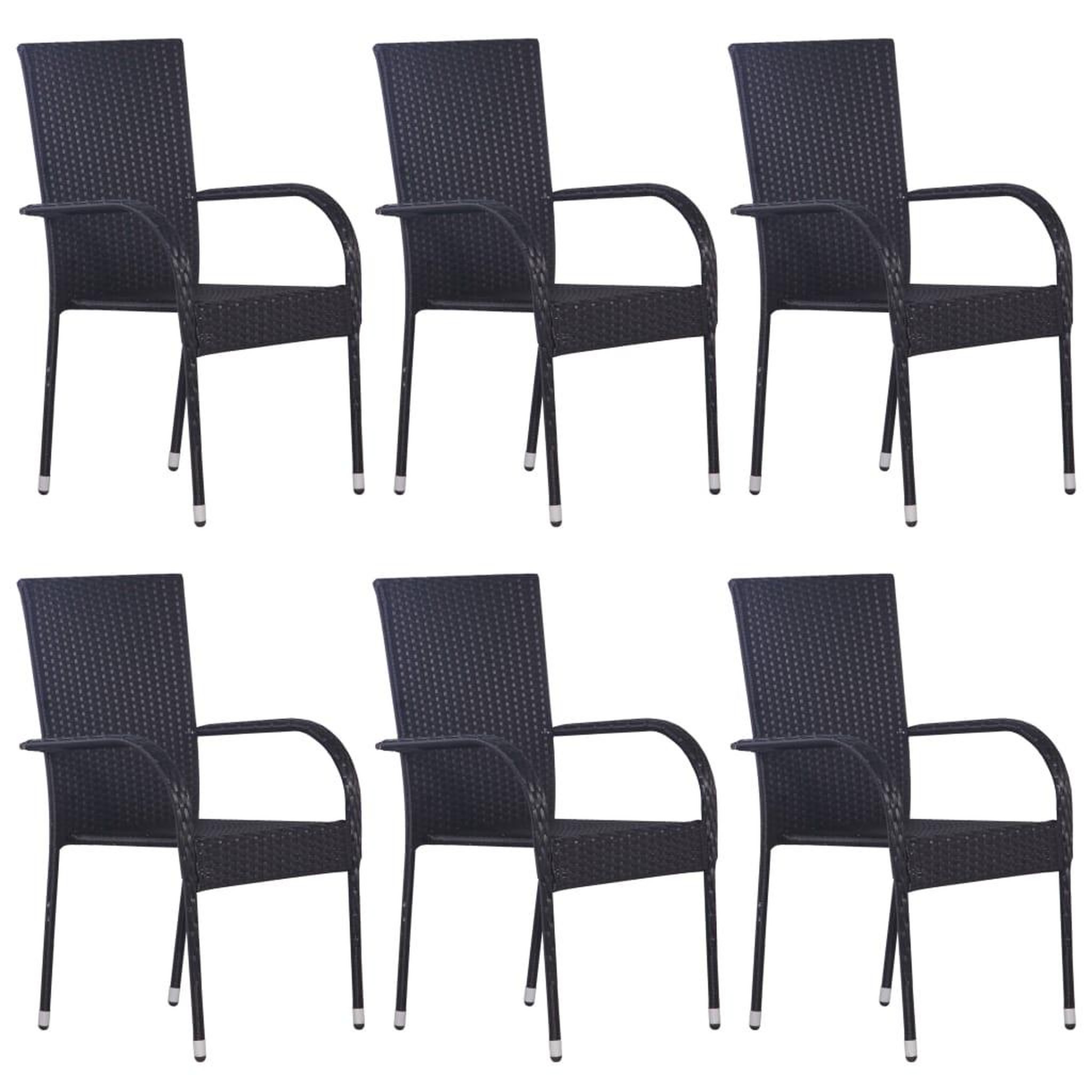 Voir la diapositive 3 : VIDAXL Ensemble a manger de jardin 7 pcs Resine tressee Noir