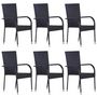 Voir la diapositive 3 : VIDAXL Ensemble a manger de jardin 7 pcs Resine tressee Noir