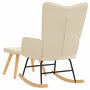Voir la diapositive 5 : VIDAXL Chaise à bascule avec repose pied Crème Tissu