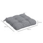 Voir la diapositive 3 : OUTSUNNY Lot de 4 coussins de chaise de jardin avec attaches gris