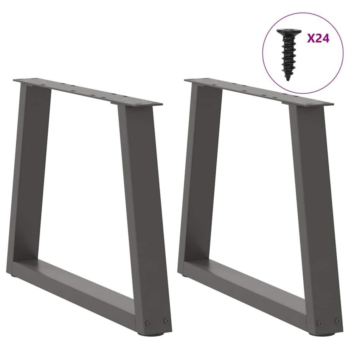 VIDAXL Pieds de table a manger en forme de V 2 pcs anthracite acier