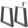 Voir la diapositive 3 : VIDAXL Pieds de table a manger en forme de V 2 pcs anthracite acier