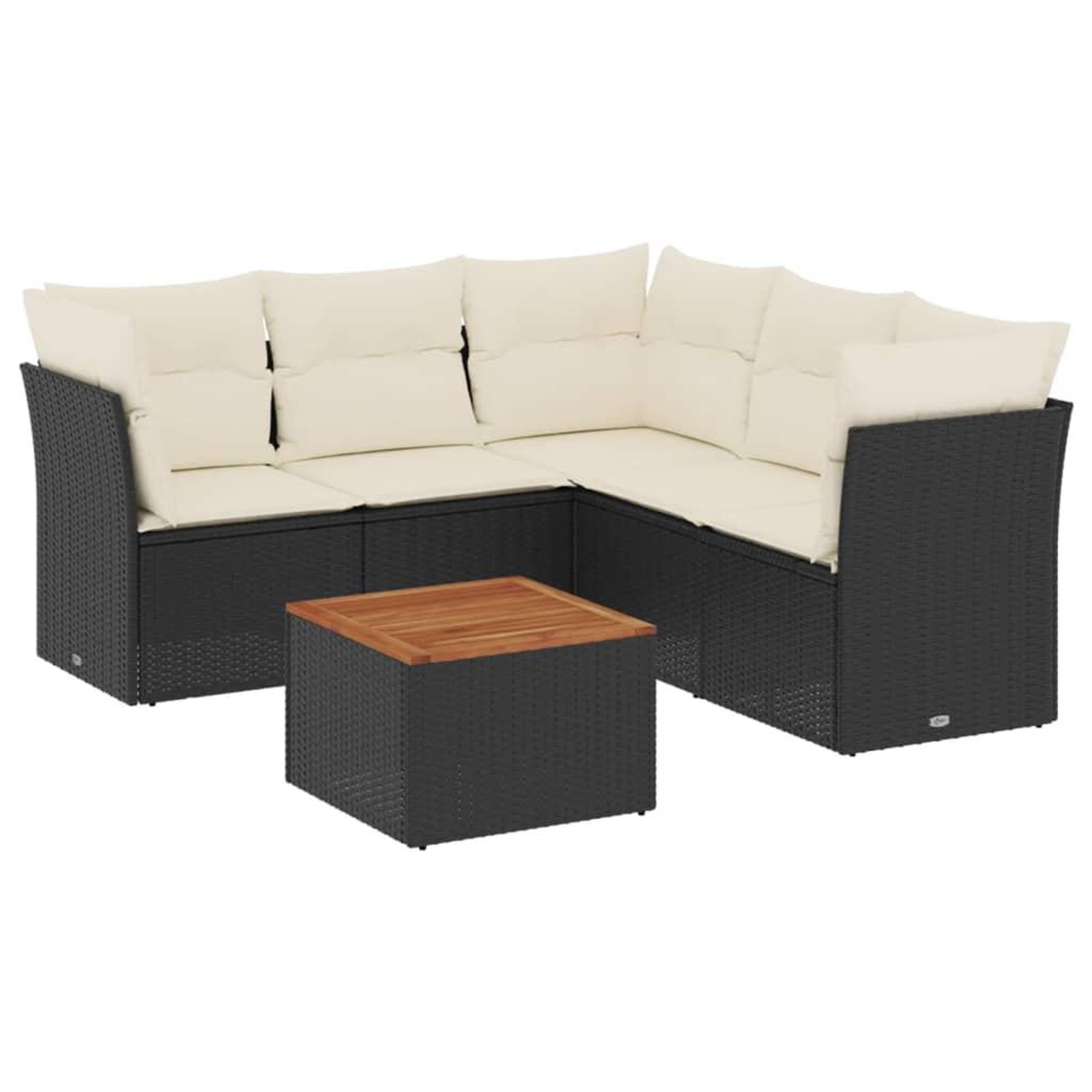 Voir la diapositive 2 : VIDAXL Salon de jardin 6 pcs avec coussins noir resine tressee