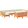 Voir la diapositive 2 : VIDAXL Salon de jardin 9 pcs avec coussins marron cire bois pin massif