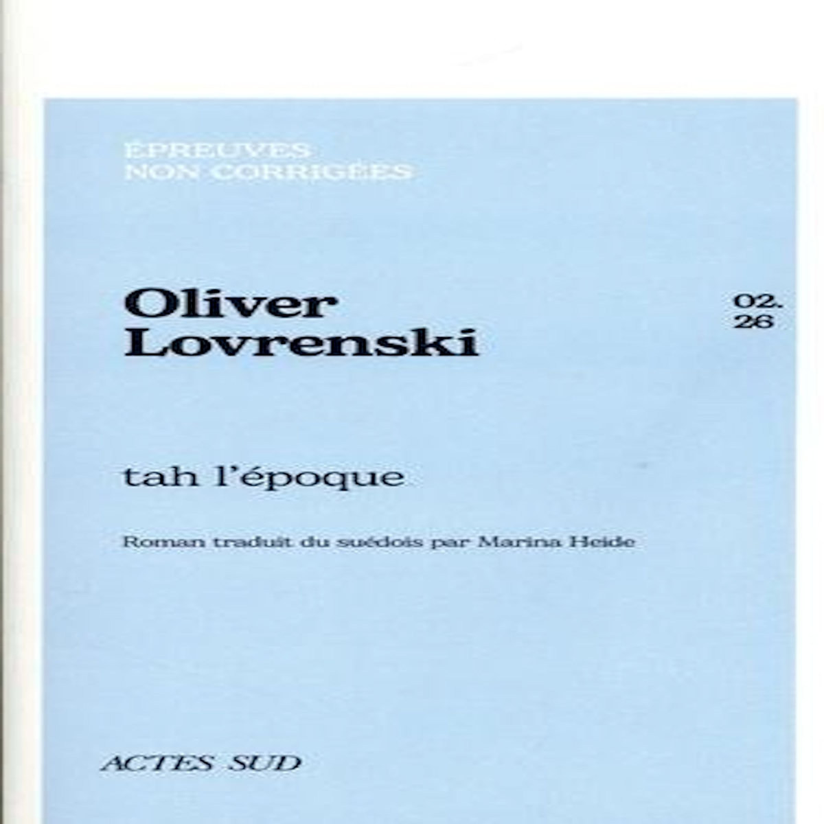 TAH L'EPOQUE, Lovrenski Oliver