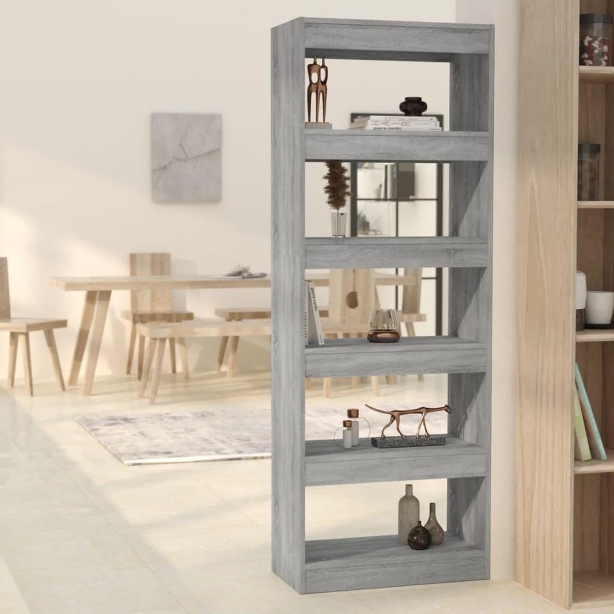 VIDAXL Bibliotheque/Separateur de piece Sonoma gris Bois d'ingenierie