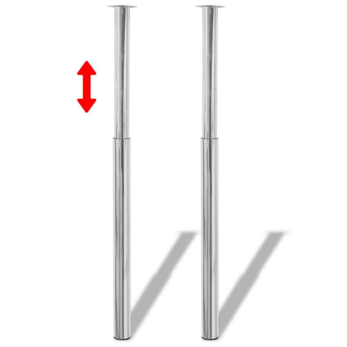 VIDAXL Pieds de table telescopique 2 pcs Chrome 710 mm - 1100 mm