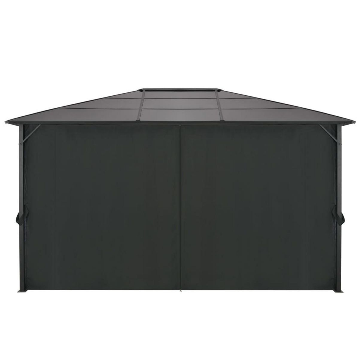 VIDAXL Tonnelle avec rideau Aluminium 4x3x2,6 m Noir