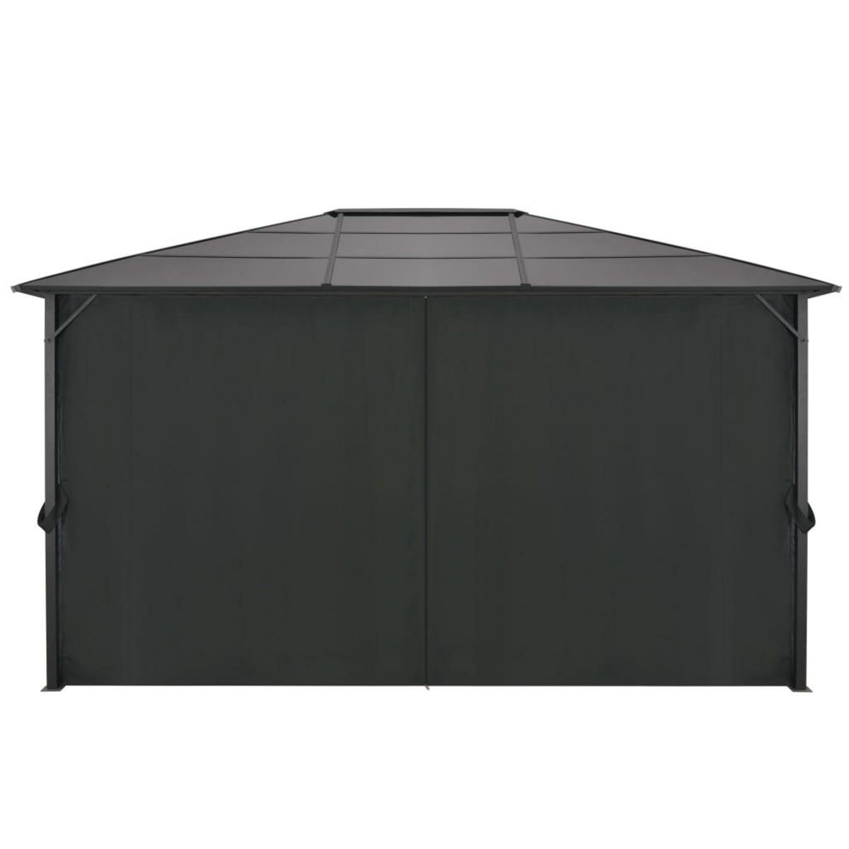 VIDAXL Tonnelle avec rideau Aluminium 4x3x2,6 m Noir