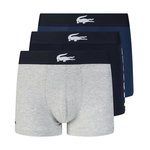 Lacoste Lot de 3 Boxers Marine/Bleu/Gris Homme Lacoste 5H1803. Coloris disponibles : Bleu