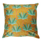 Paris Prix Housse de Coussin Velours  Oasis  40x40cm Jaune