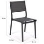 Voir la diapositive 6 : ID MARKET Lot de 6 chaises de jardin OLBIA métal et textilène empilables gris anthracite