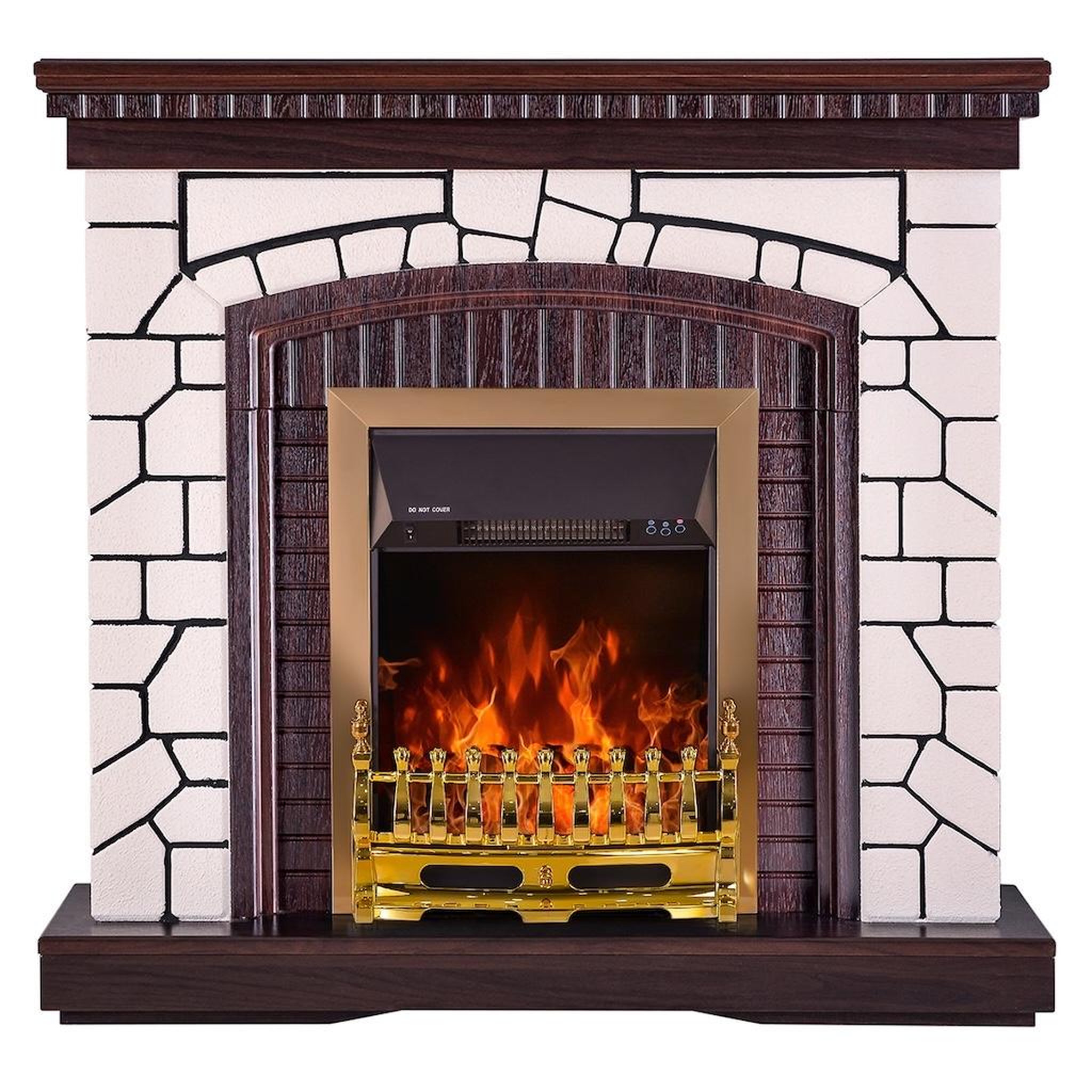 ARTFLAME Cheminée électrique - natali & galileo gold - 2000w - télécommande - design classique