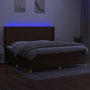 Voir la diapositive 3 : VIDAXL Sommier a lattes de lit matelas et LED Marron fonce 200x200 cm